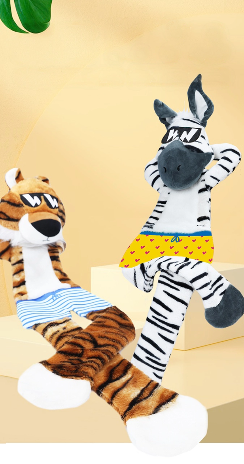 Jumbo Skinnez Zebra | Plush Crinkle Dog Toy | Dog Chew Toy