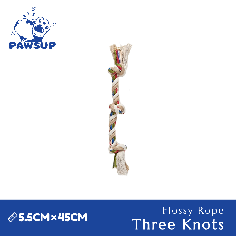 Teething Flossy 3 Knots Rope | Dog Toys