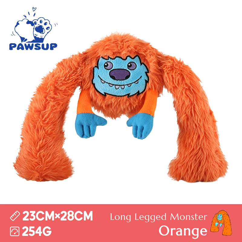 Monster | Long Legged Monster Blue | Plush Dog Toy with Squeaky Ball Inside