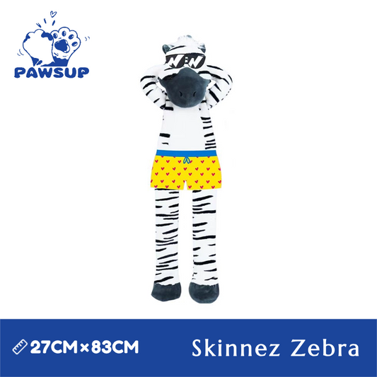 Jumbo Skinnez Zebra | Plush Crinkle Dog Toy | Dog Chew Toy