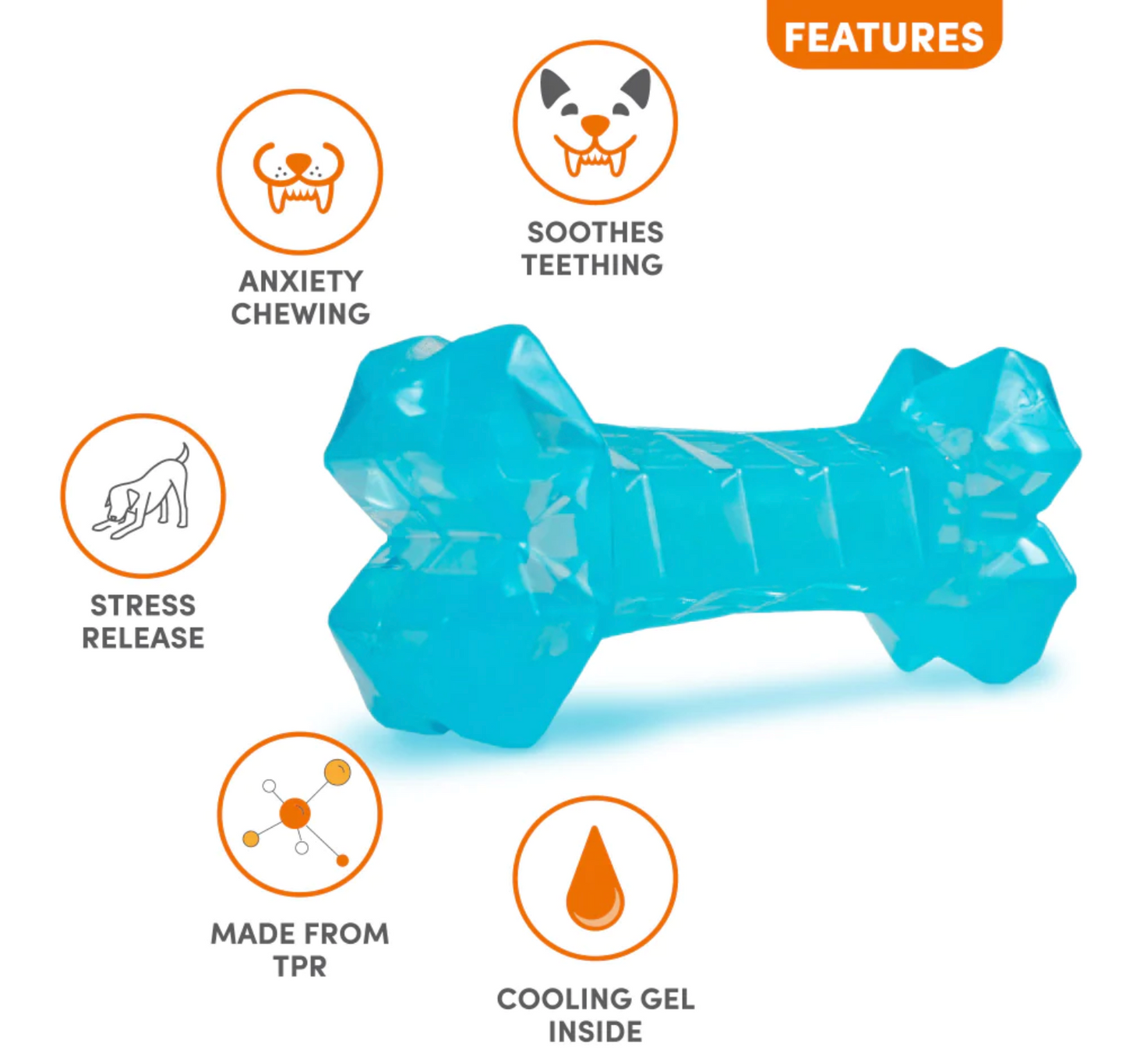 Cooling Bone Chill & Chew Freeze TPR | Dog Chew Toy