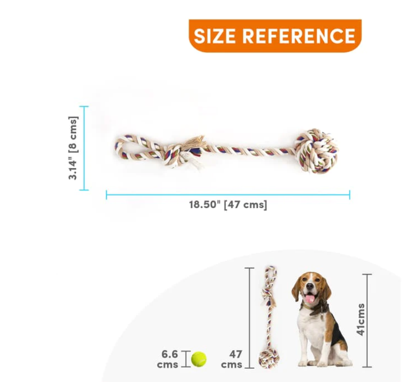 Teething Flossy With Ball Rope Dog Toy | Pet Toys