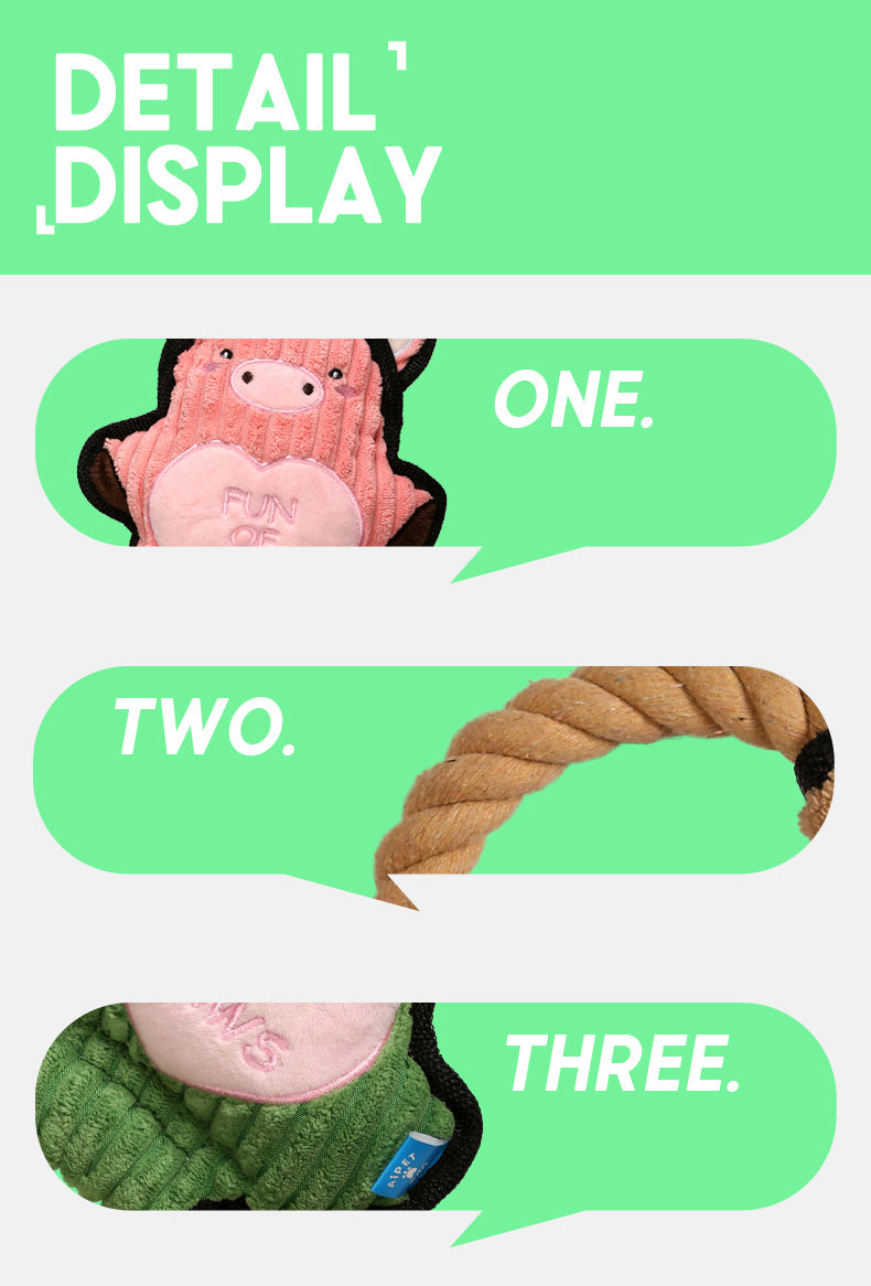 Handle Animals Bear | Plush Handle Rope Pull Toy | Dog Toy