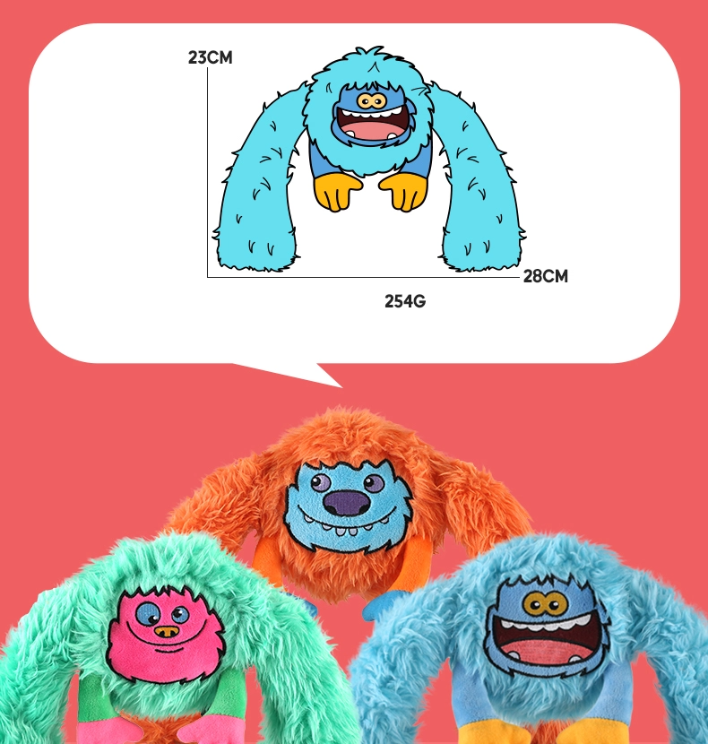 Monster | Long Legged Monster Orange | Plush Toy with Squeaky Ball Inside