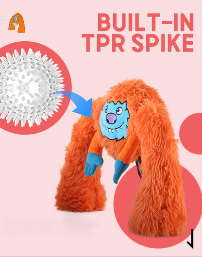 Monster | Long Legged Monster Orange | Plush Toy with Squeaky Ball Inside