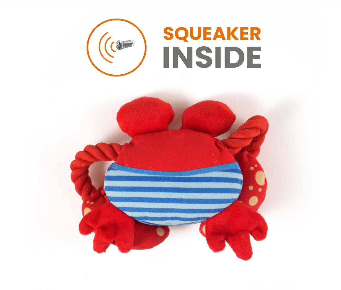 Sealife Crab | Plush Dog Toy | Squeaker Inside