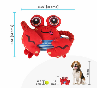 Sealife Crab | Plush Dog Toy | Squeaker Inside