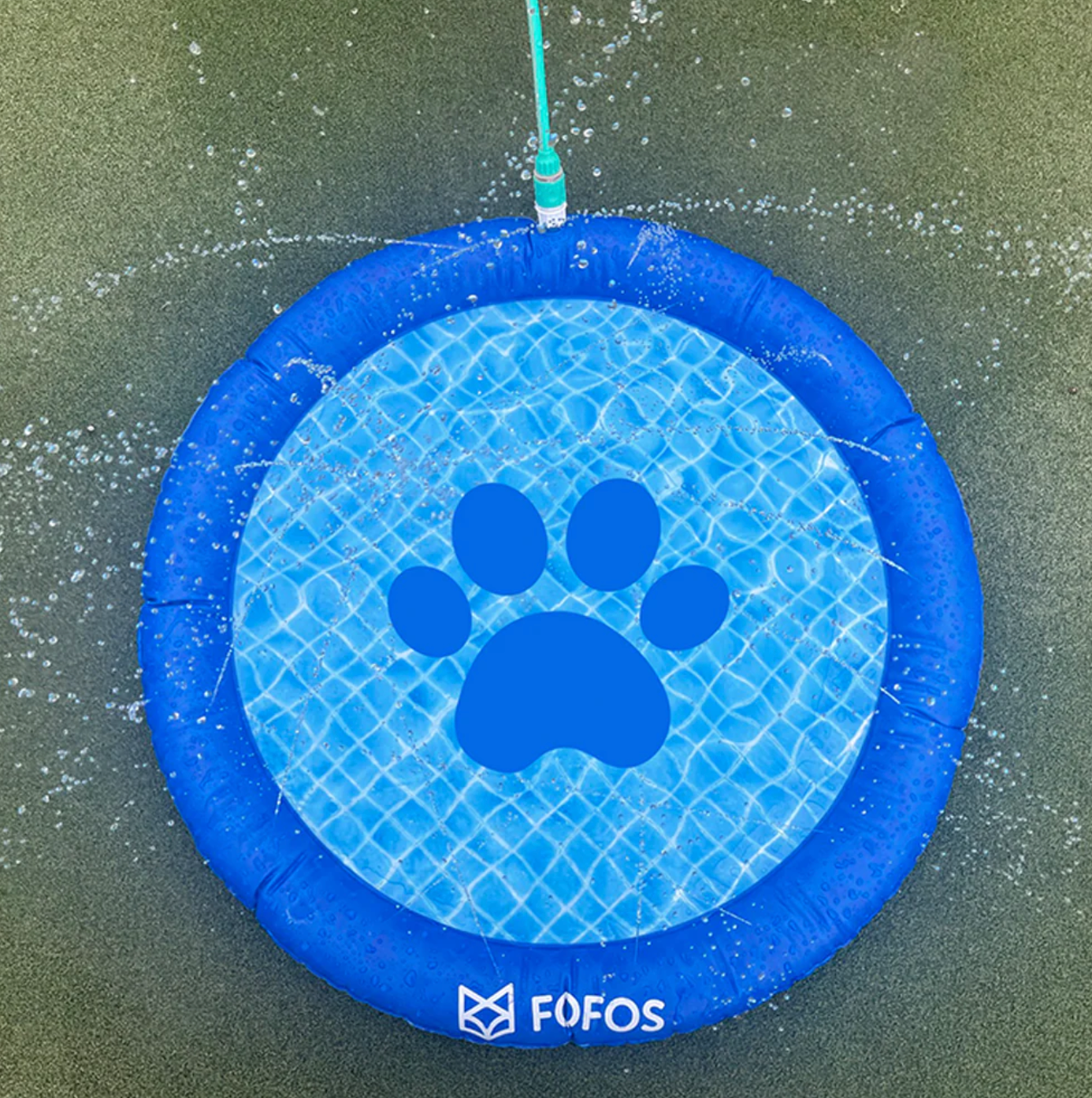 Inflatable Swimming Pet Pool | Sprinkler Pet Mat