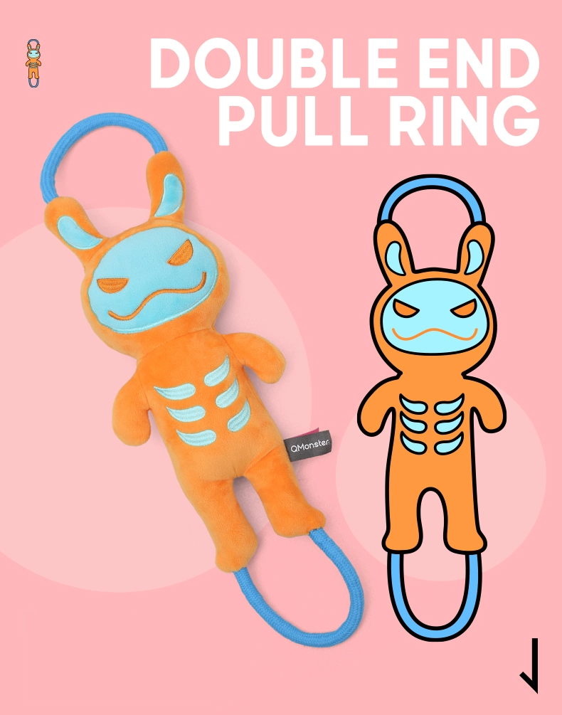 Handle Family Skeleton Rabbit Rope Rose Red | Dog Toy