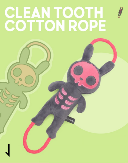 Handle Family Skeleton Rabbit Rope Grey | Dog Toy