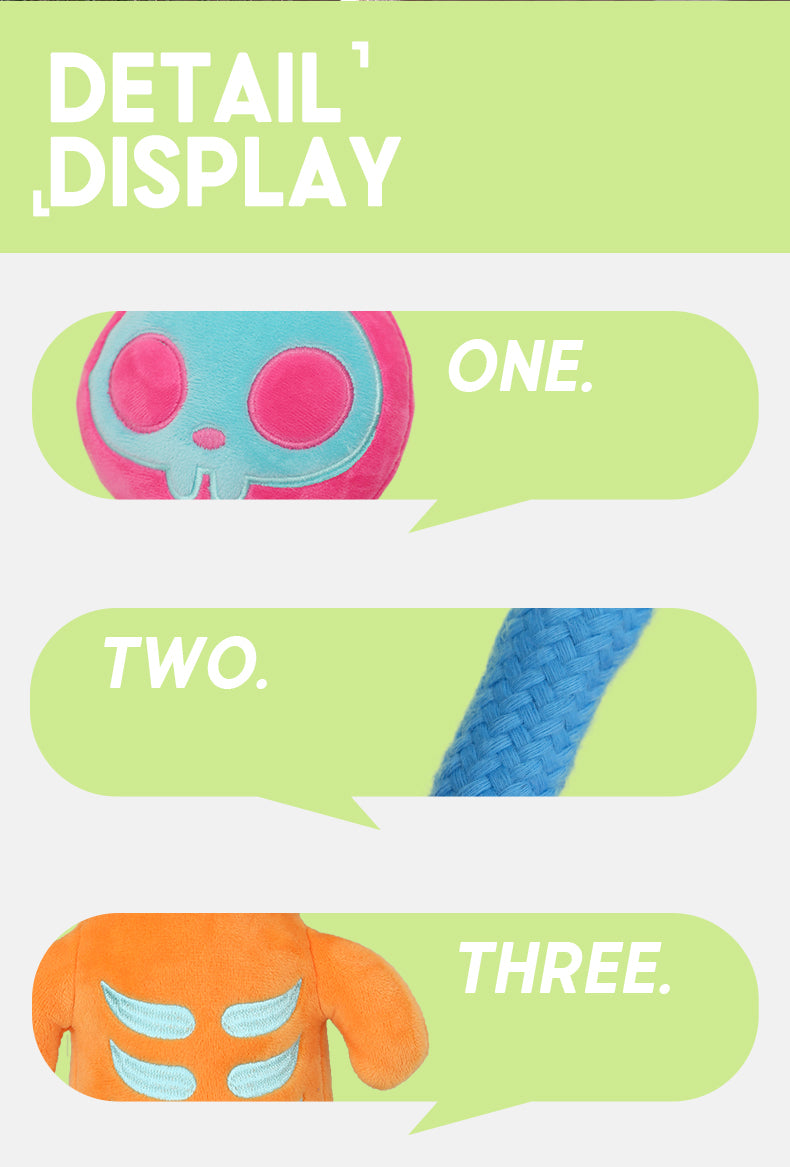 Handle Family Skeleton Rabbit Rope Rose Red | Dog Toy