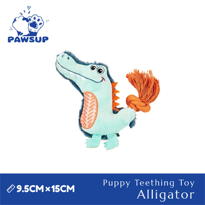 Puppy Teething Toy | Alligator Plush Squeaky | Plush Dog Toy