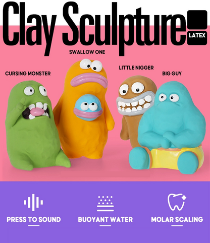 Alien Family | Clay Sculpture Being Injured | Dog Toy