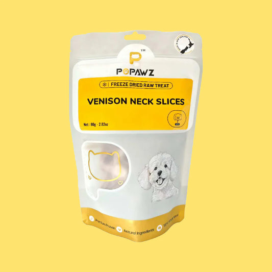 POPAWZ Freeze Dried Venision Neck Slices 80g