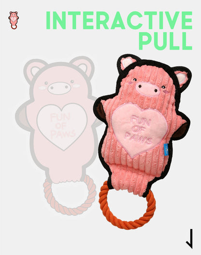 Handle Animals Pig | Plush Handle Rope Pull Toy | Dog Toy