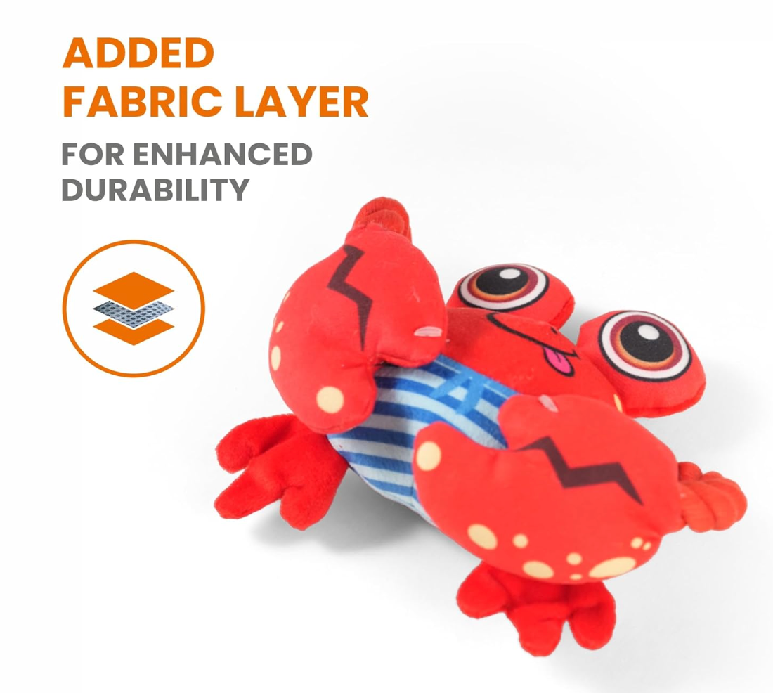 Sealife Crab | Plush Dog Toy | Squeaker Inside