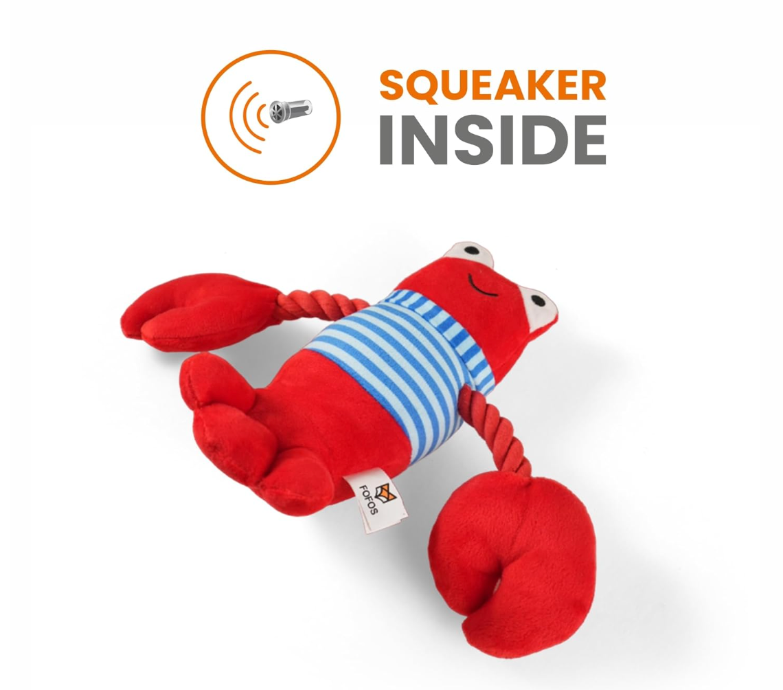 Sealife Lobster | Plush Dog Toy | Squeaker Inside