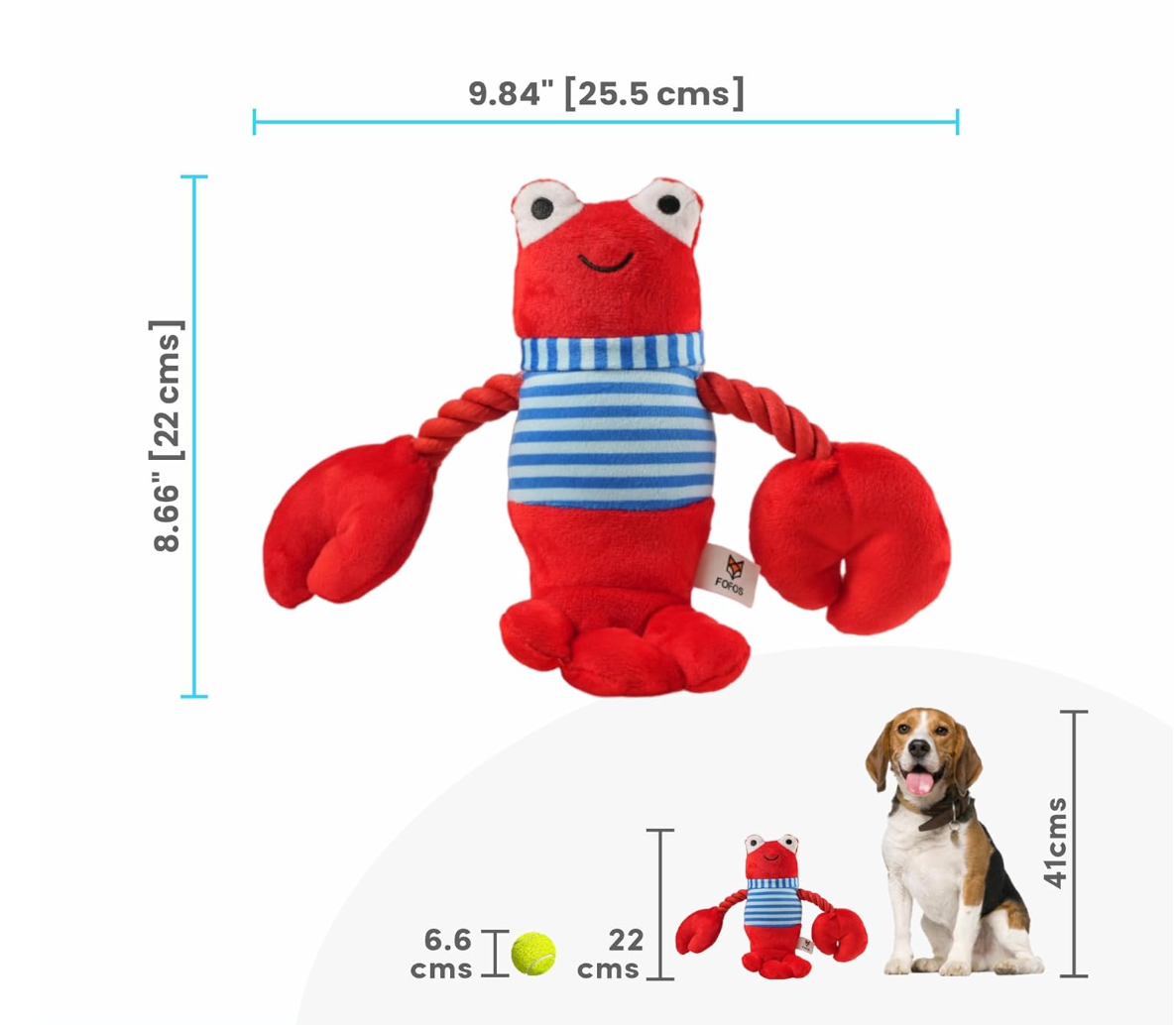 Sealife Lobster | Plush Dog Toy | Squeaker Inside