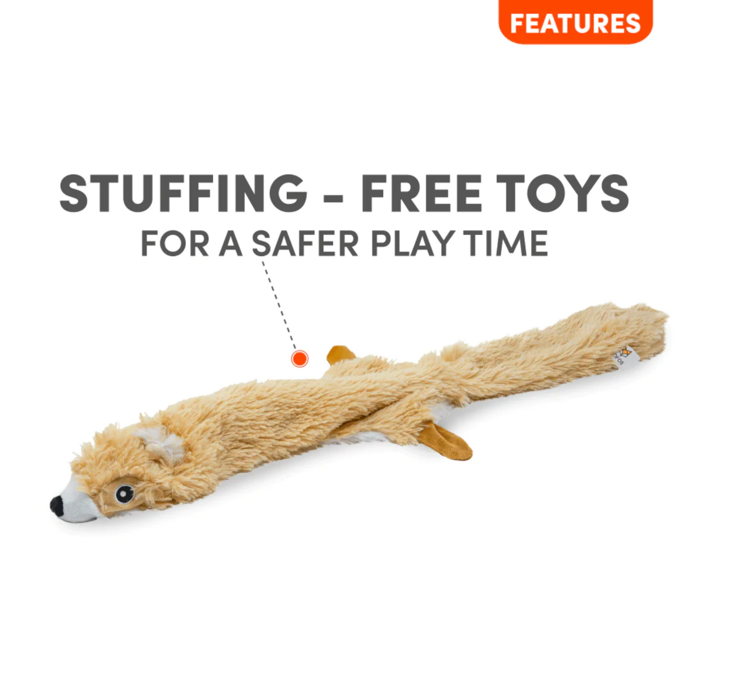 Wildlife Toy | Squirrel | Skinneez Stuffless Crinkle Dog Toy