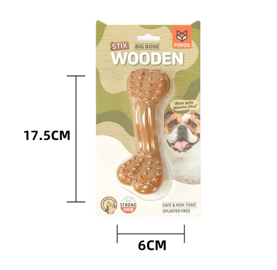 Stix Wooden Brush Bone | Dog Chew Toy | Massages Gums | Cleans Teeth