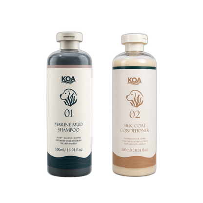 KOA Pet Wellness Set Marine Mud Shampoo & Silk Coat Conditioner 500ml